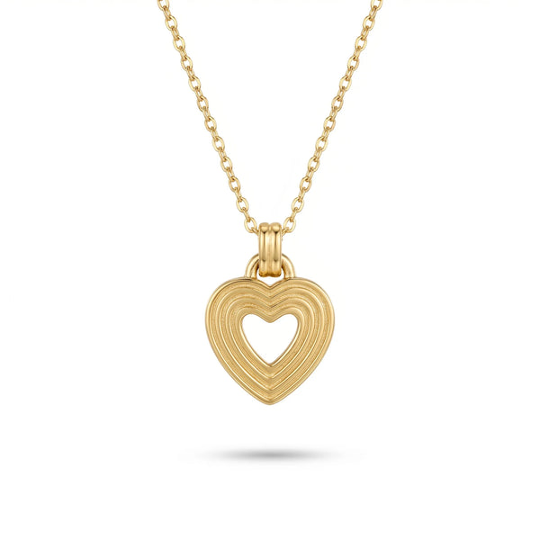 Cut Out Heart Necklace - Sterling Silver