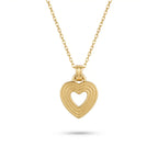 Cut Out Heart Necklace - Gold-plated