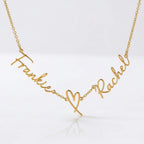 Double Name with Heart Necklace