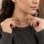 Double Name with Lotus Flower Necklace - Sterling Silver / Style 3