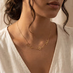Double Name with Sun Necklace - Vermeil / Style 2