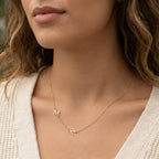Double Sideways Initial Necklace - Sterling Silver / Style 3