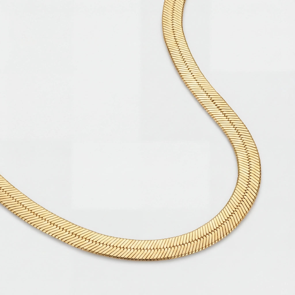Herringbone Necklace - 14ct Gold
