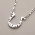 Horseshoe Pendant Necklace - Solid Silver / Style 2