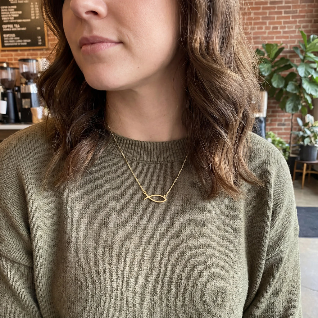 Ichthys Fish Necklace - 18ct Gold / Style 3