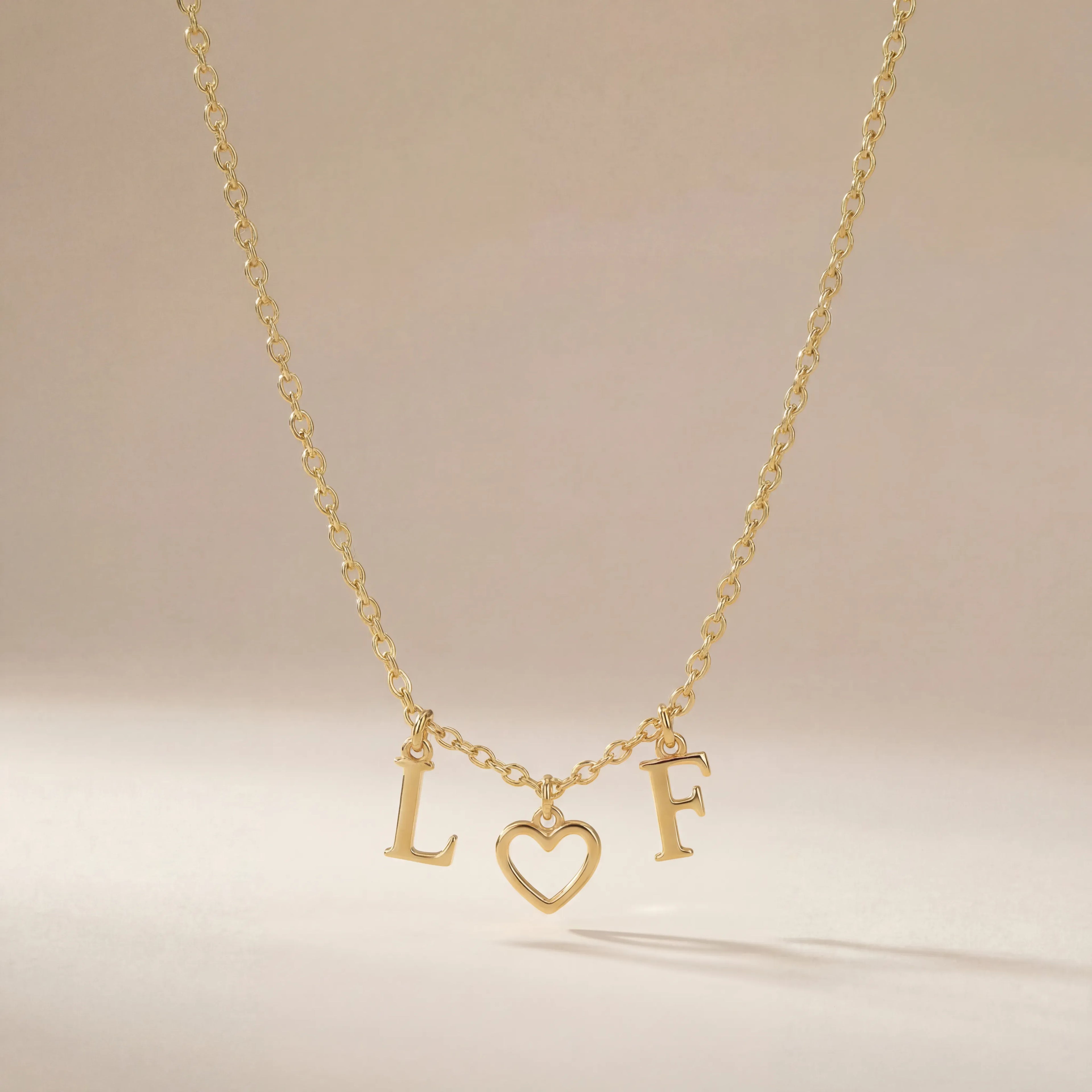 Initial Heart Initial Necklace