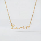Karis Name Necklace - 18ct Gold / Style 1