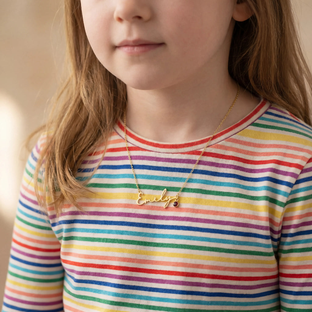 Kids Name Necklace - Vermeil / Style 2