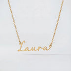 Laura Name Necklace - Solid Silver / Style 1