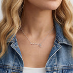 Mama Necklace with Baby Feet Charm - Sterling Silver / Style 3