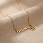 Mama Necklace with Baby Feet Charm