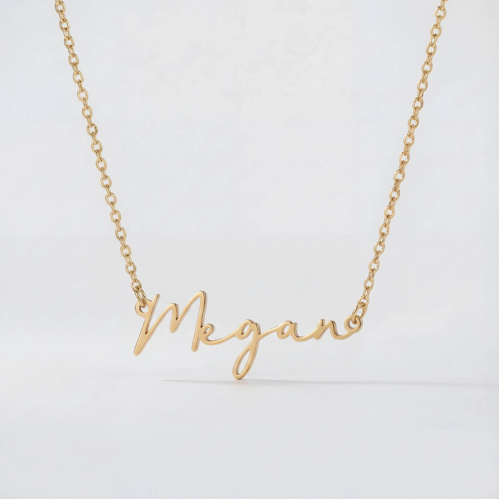 Megan Name Necklace - Solid Silver / Style 2