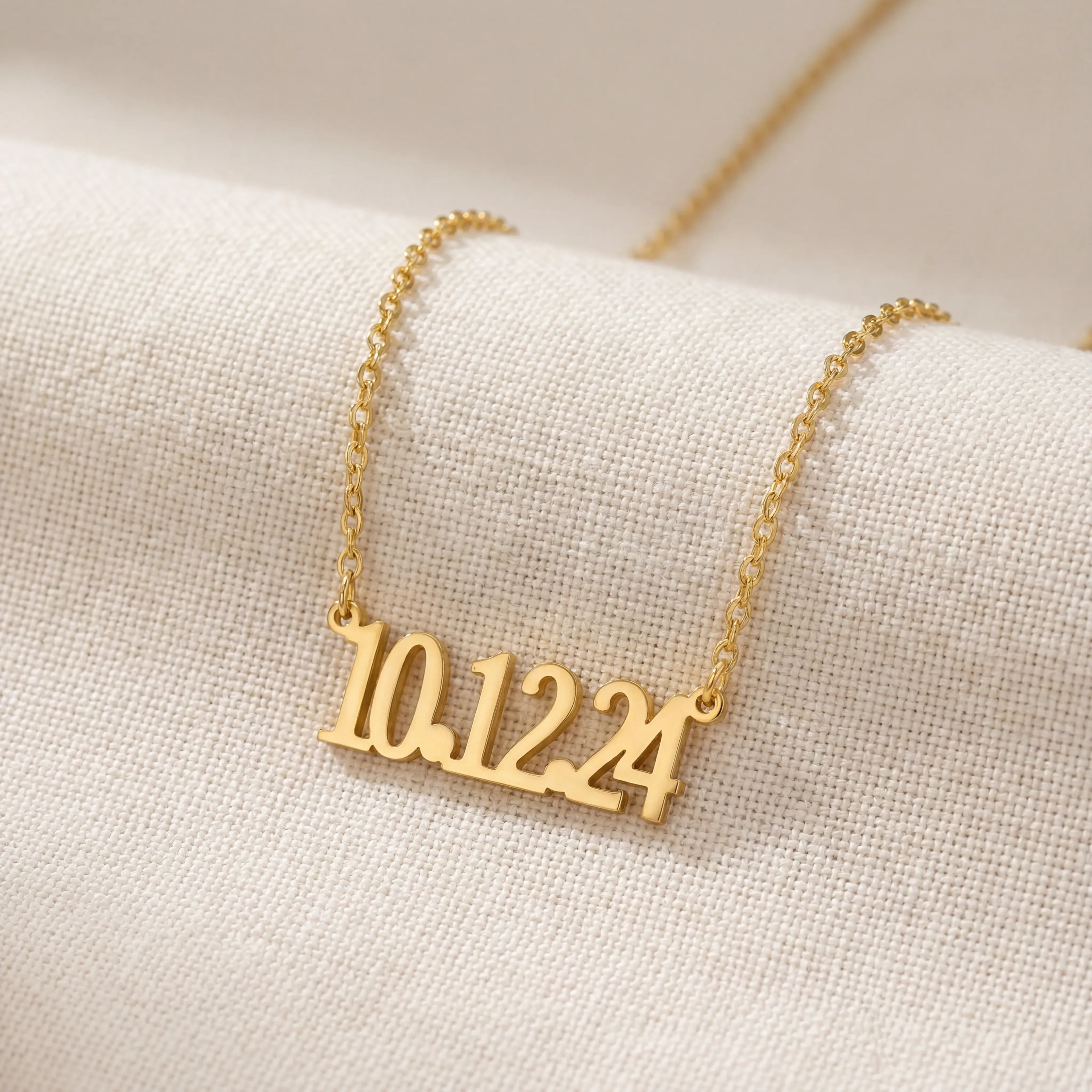 Personalised Date of Birth Necklace - Sterling Silver / Style 3