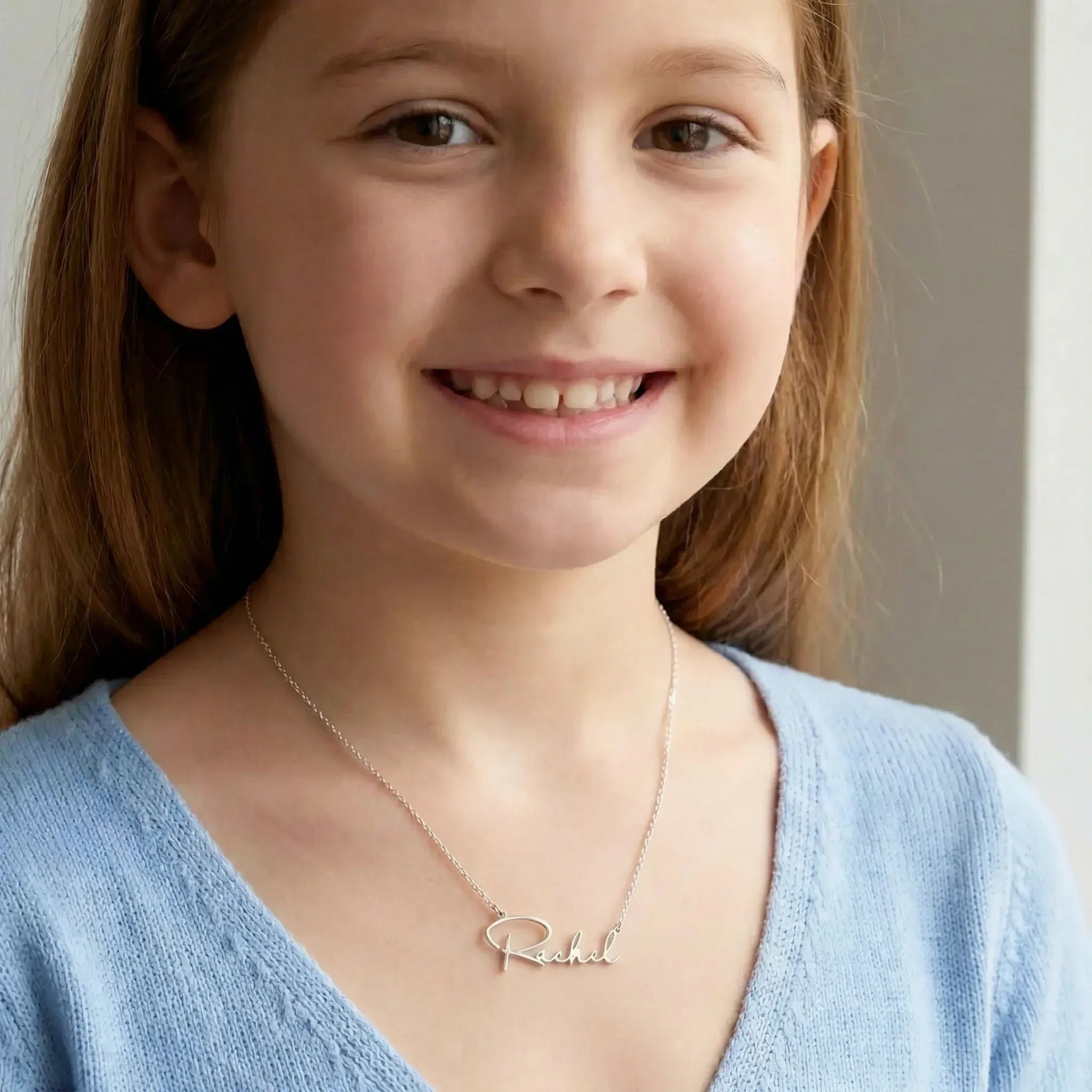 Personalised Kids Necklace - Sterling Silver / Style 1