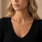 Personalised Mrs Necklace - 18ct Gold / Style 1