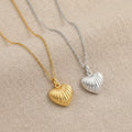 Ribbed Heart Necklace