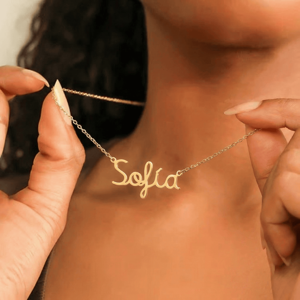 Spanish Name Necklace - 18ct Gold / Style 2