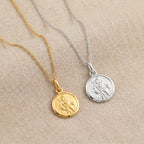 St Christopher Medallion Necklace - 18ct Gold Plated