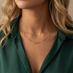 Triple Name Necklace with Two Stars - Sterling Silver / Style 3