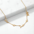 Triple Name Necklace with Two Stars - Sterling Silver / Style 3