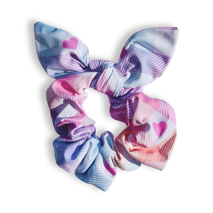 Scrunchie with Bow - Pastel Vichy