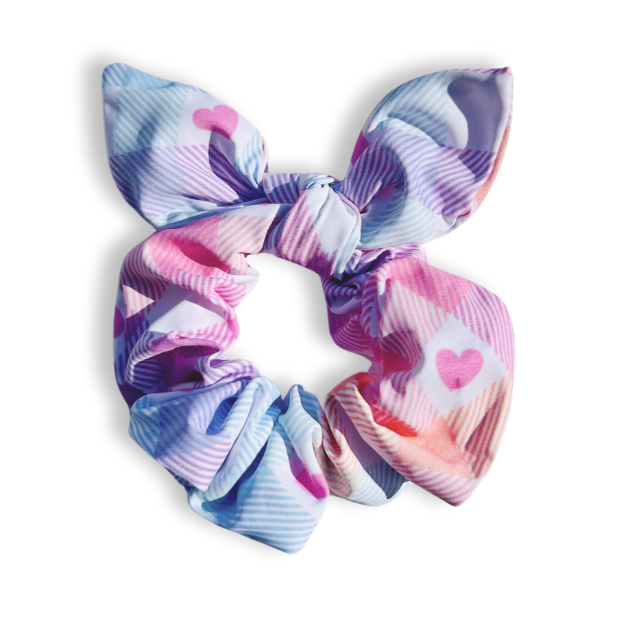 Scrunchie with Bow - Pastel Vichy