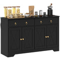 48" Storage Buffet Cabinet, Dining Sideboard Cabinet with Adjustable Shelves, Black
