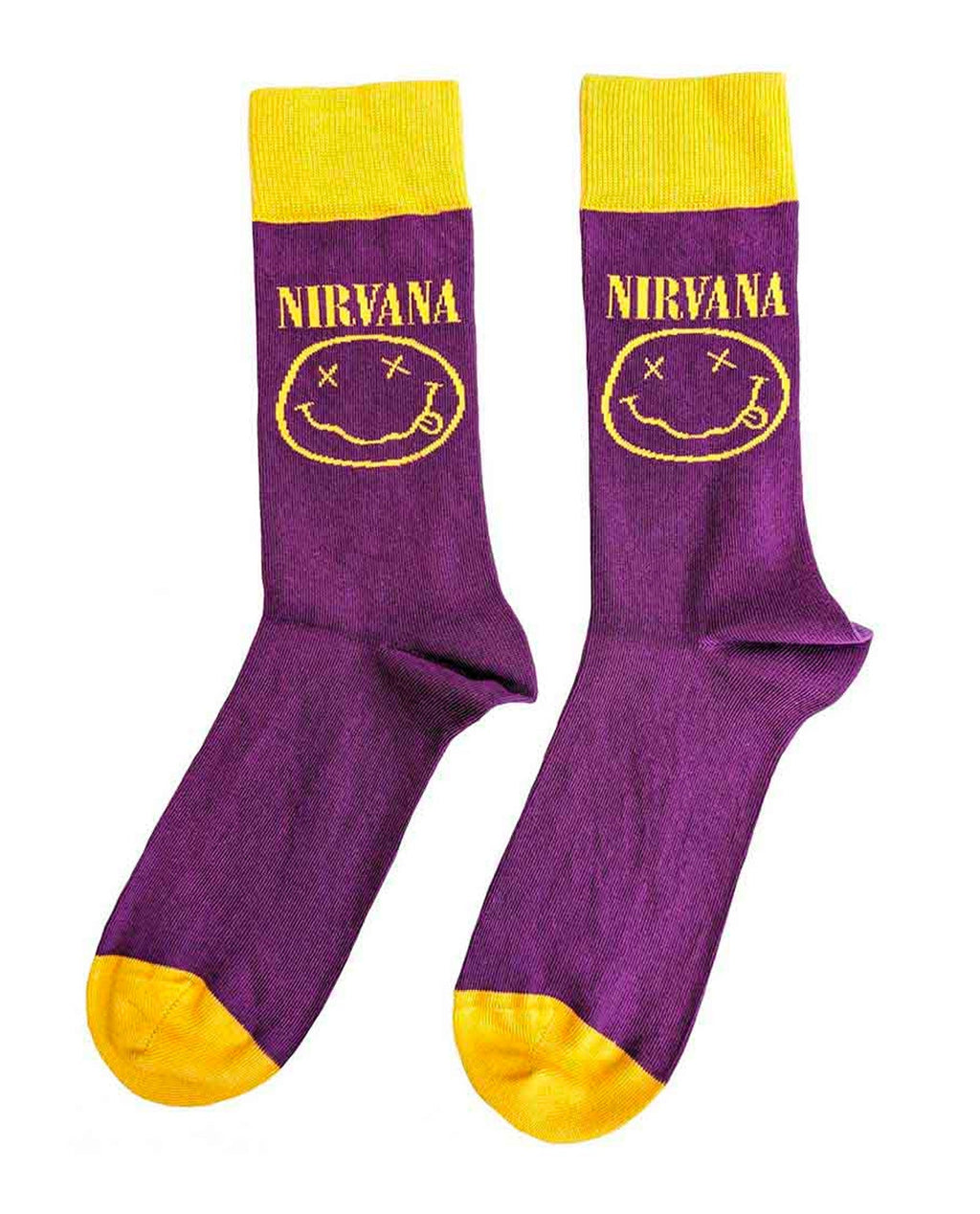 Nirvana - Calcetines "Yellow Happy Face (Purple)"