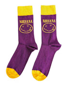 Nirvana - Calcetines "Yellow Happy Face (Purple)"