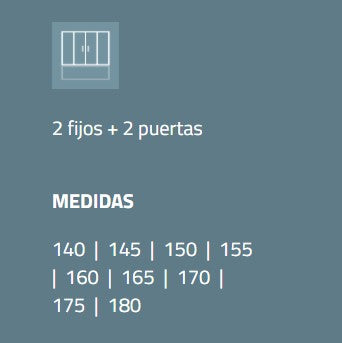 BATHME NIXON Mampara Frontal Bañera 2Fijos+2Correderas Cromo