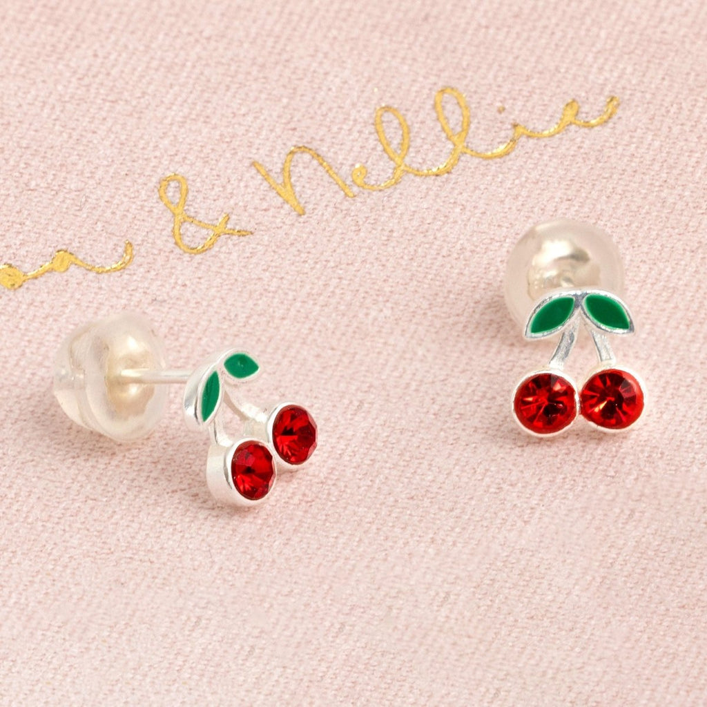 Kids Cherry Stud Earrings