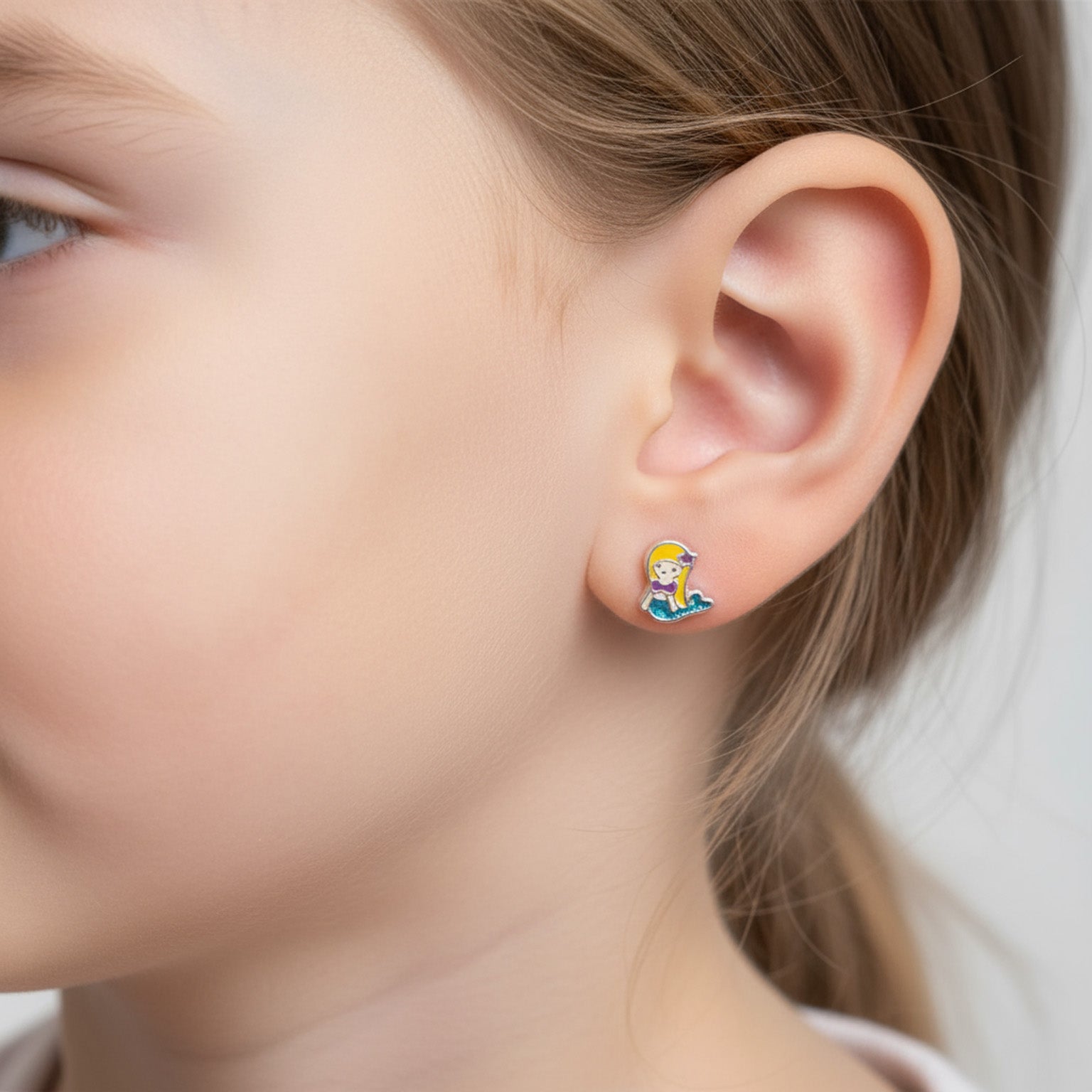 Kids Mermaid Stud Earrings