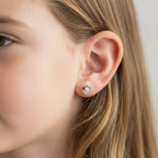 Kids Smiley Flower Stud Earrings