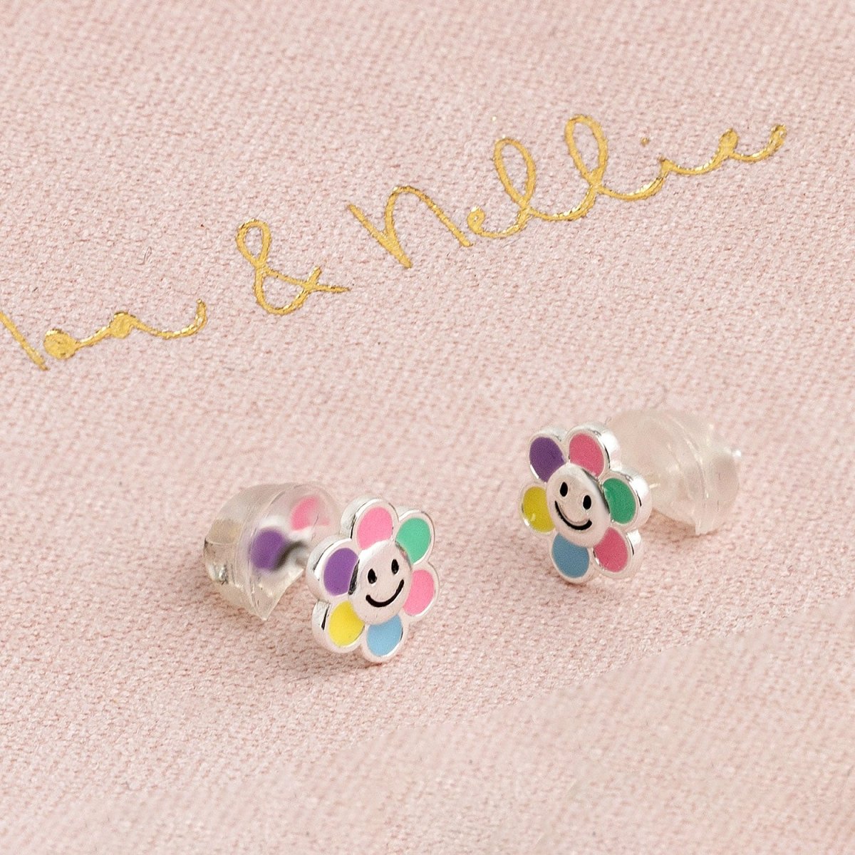Kids Smiley Flower Stud Earrings