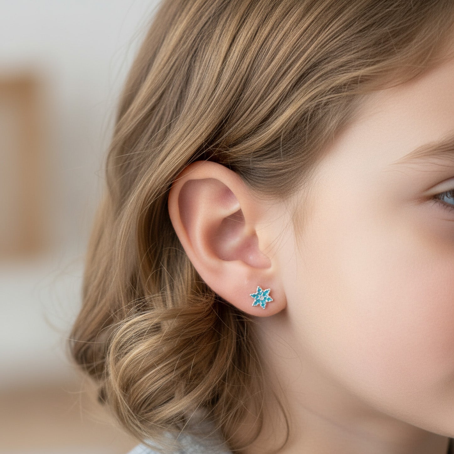 Kids Snowflake Stud Earrings
