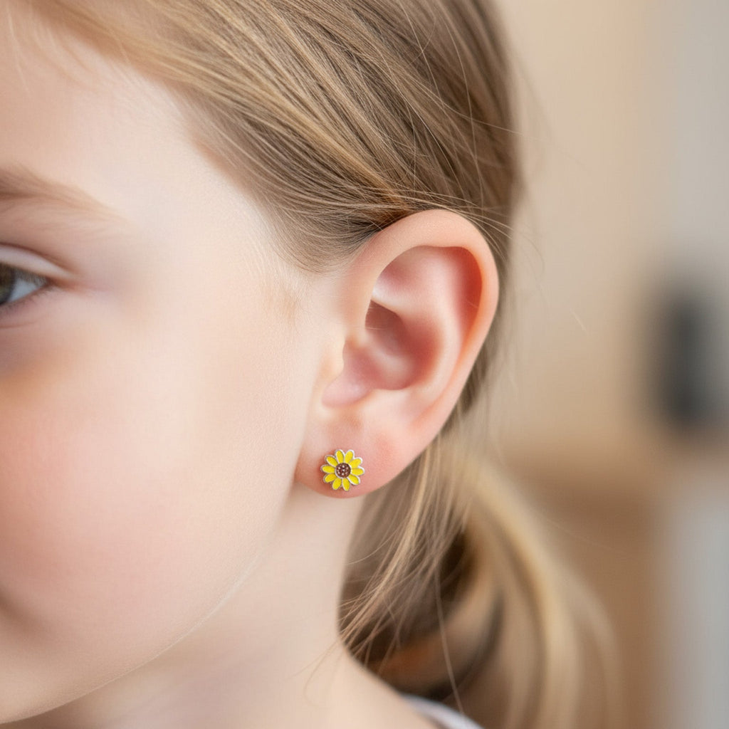 Kids Sunflower Stud Earrings