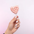 Handmade Strawberry Pink & White Lollipop