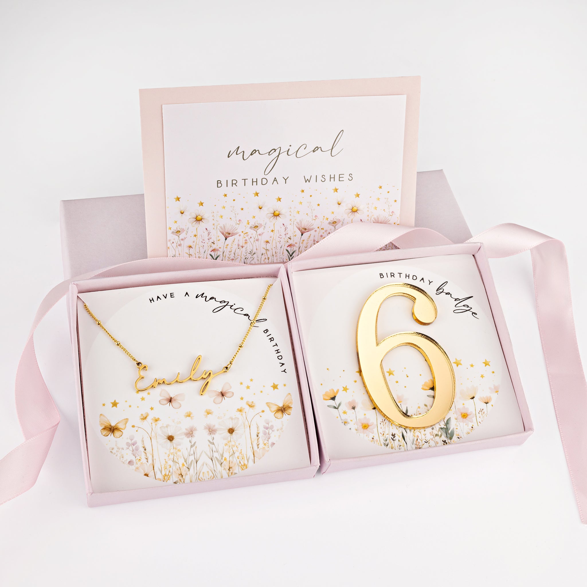 Kids Magical Birthday Name Necklace - Vermeil / Style 1