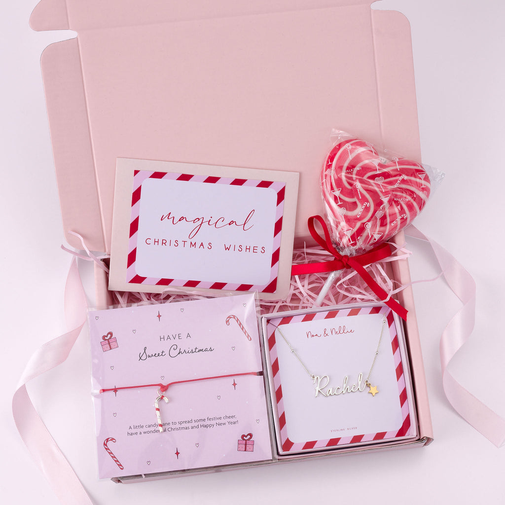 Kids Name Necklace Christmas Gift Set - Sterling Silver / Style 3