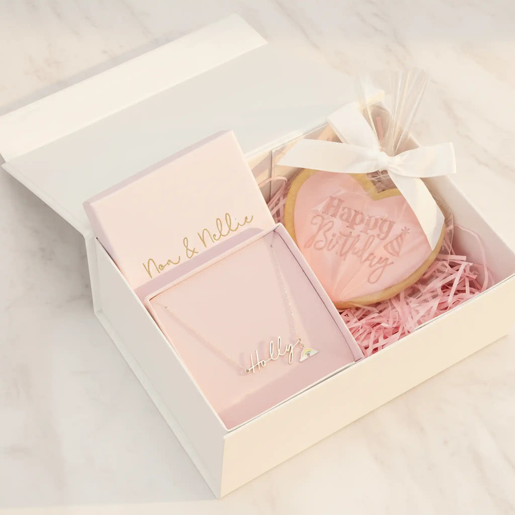Kids Necklace & Happy Birthday Gift Box Set - Sterling Silver / Style 2