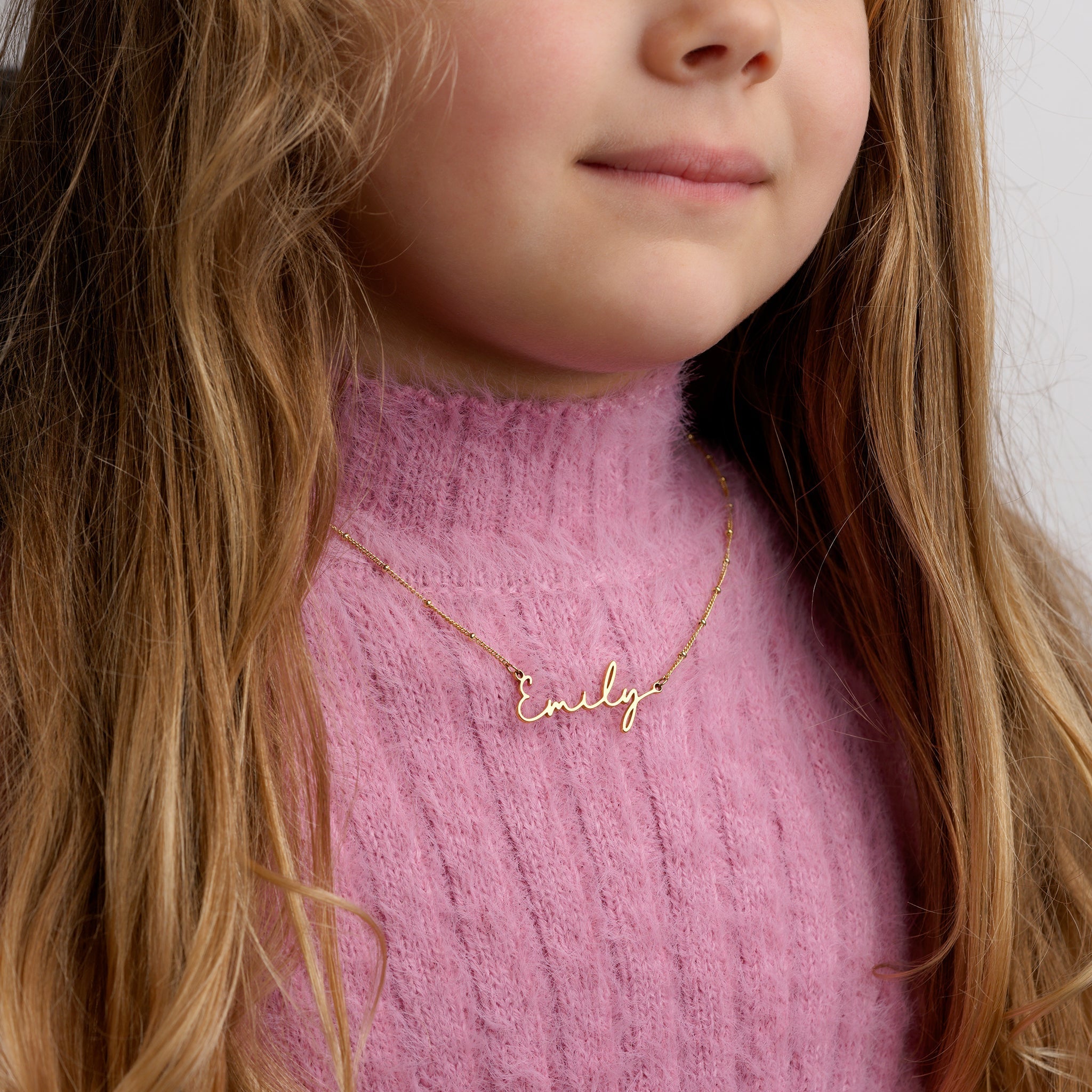 Personalised Kids Necklace - Sterling Silver / Style 1