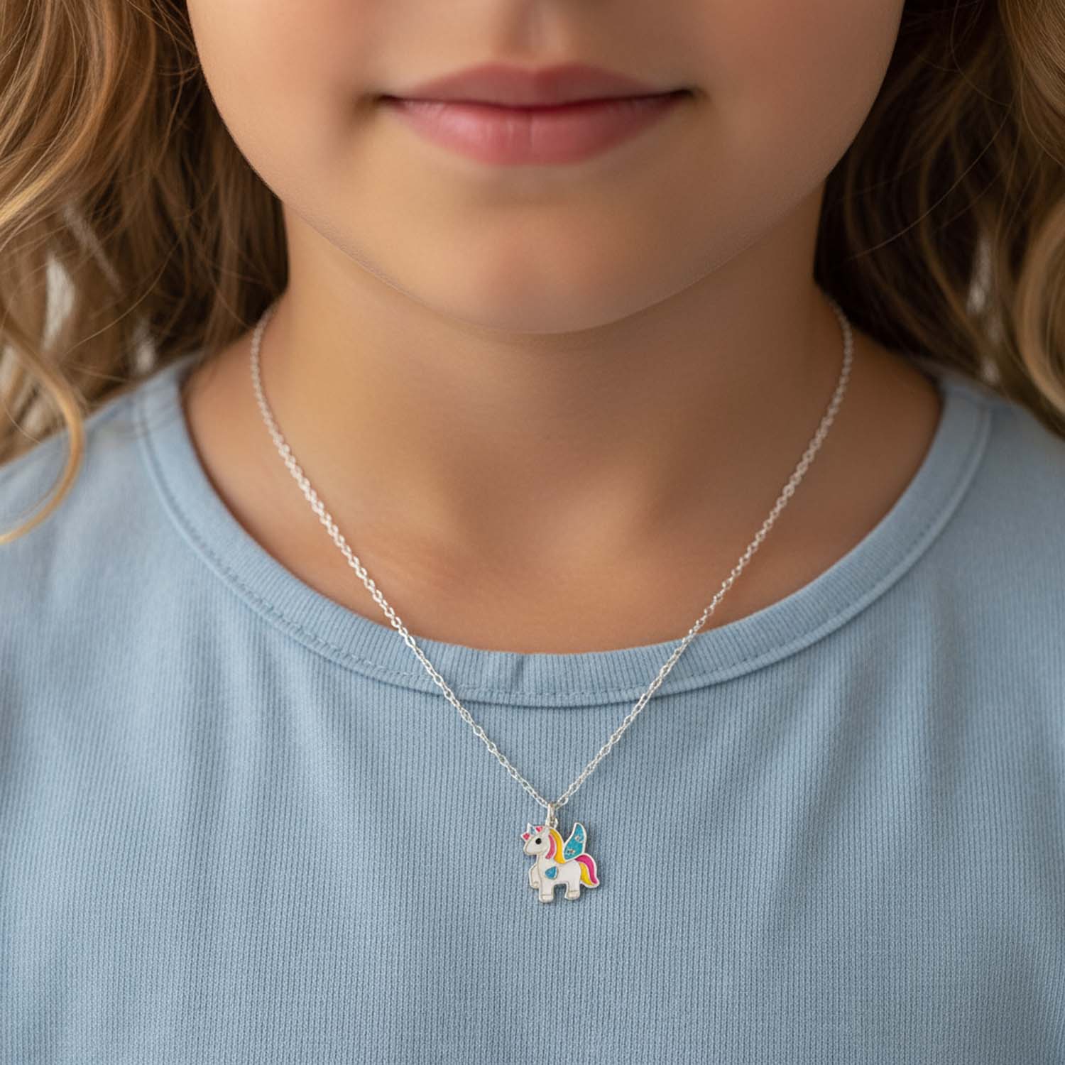 Kids Unicorn Sterling Silver Necklace