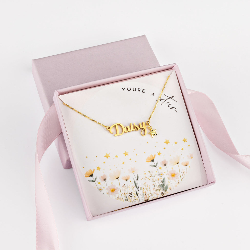 You’re A Star Kids Personalised Name Necklace & Star Charm