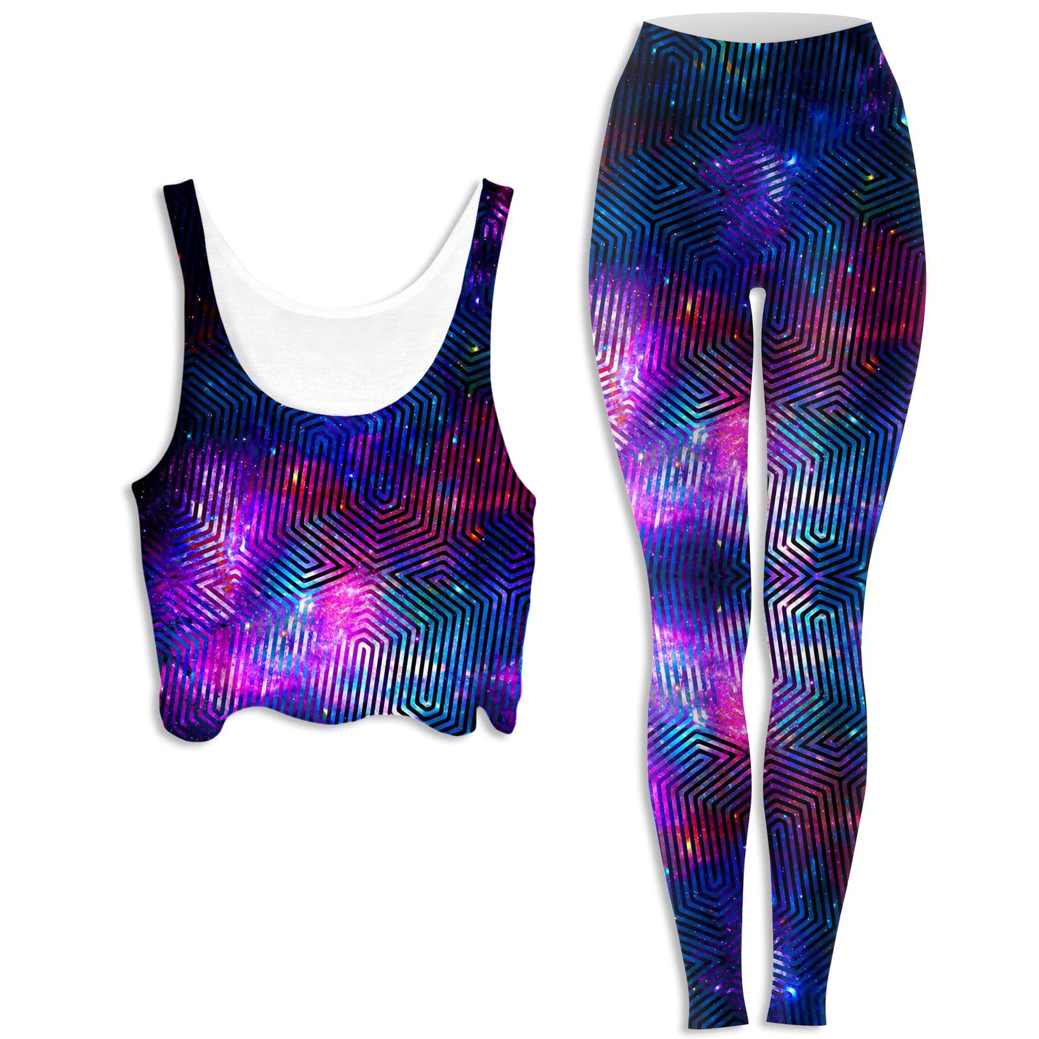 Celestial Finger Print Crop Top and Leggings Combo