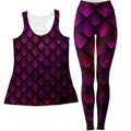 Galactic Dragon Scale Pink Women's Tank and Leggings Combo