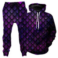 Galactic Dragon Scale Purple Hoodie and Joggers Combo