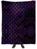 Galactic Dragon Scale Purple Plush Blanket