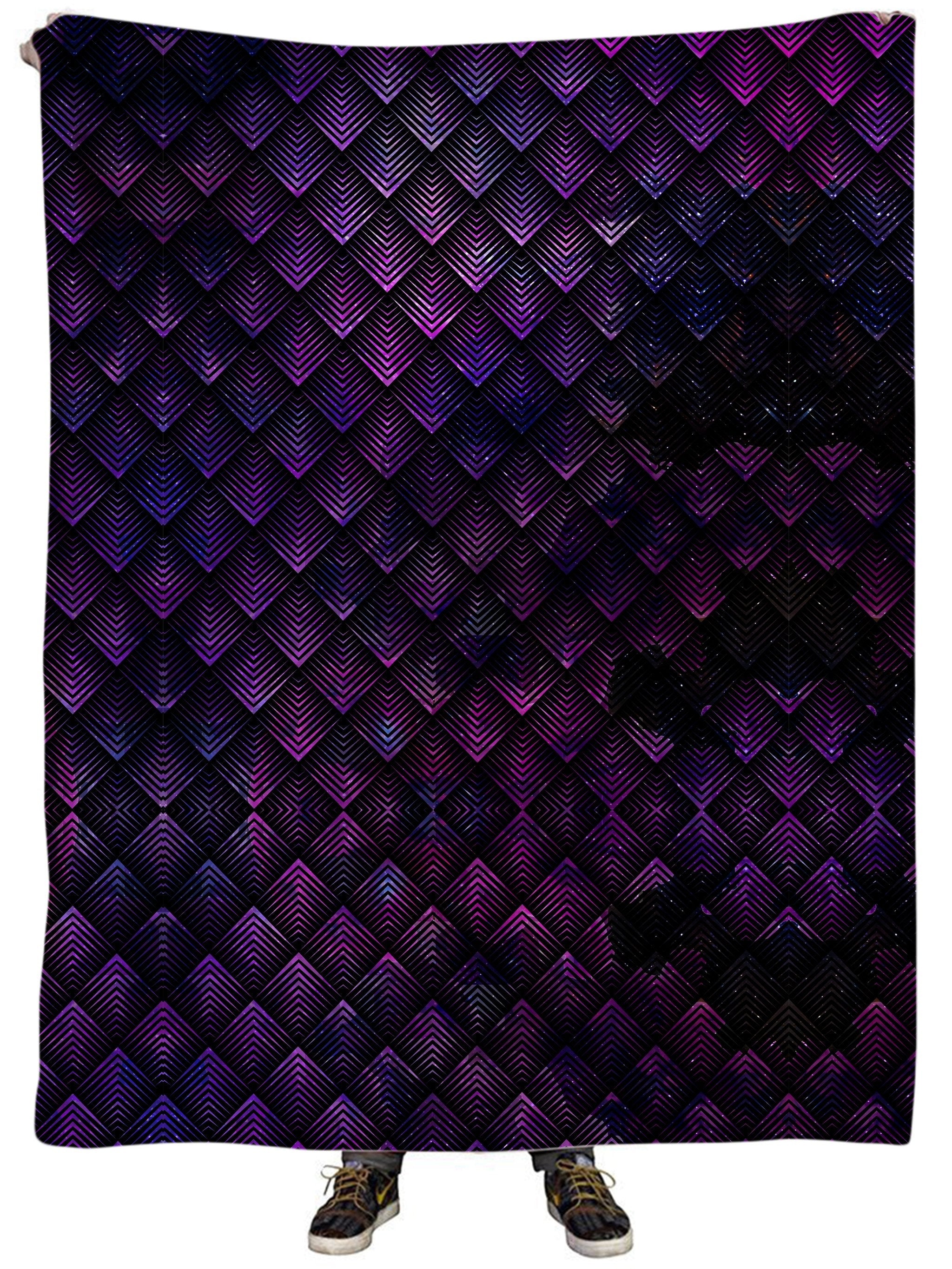 Galactic Dragon Scale Purple Plush Blanket