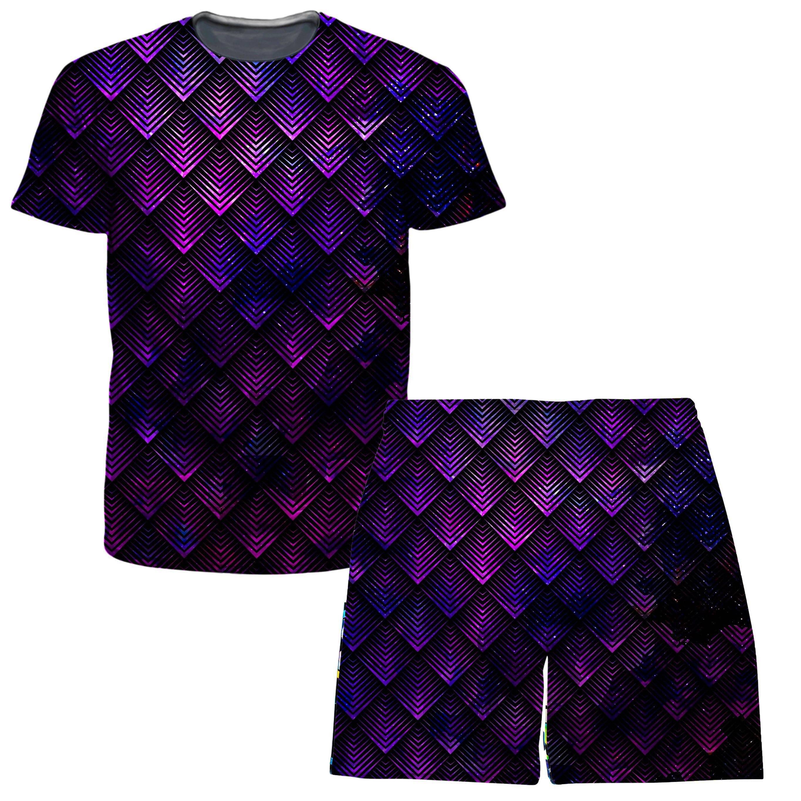 Galactic Dragon Scale Purple T-Shirt and Shorts Combo