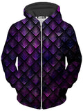 Galactic Dragon Scale Purple Unisex Zip-Up Hoodie